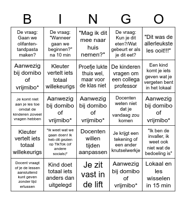 Mad Science Bingo Card