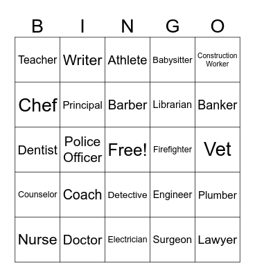 Find The Career Bingo Card