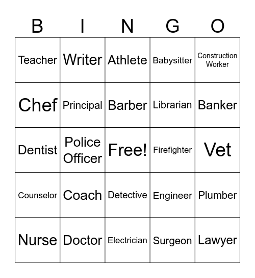 Find The Career Bingo Card