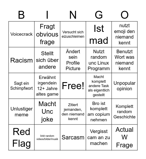 Thiese Bingo Card