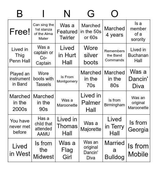 Find Someone Who: Bingo Card