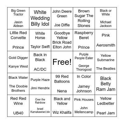C O L O R   B I N G O Bingo Card