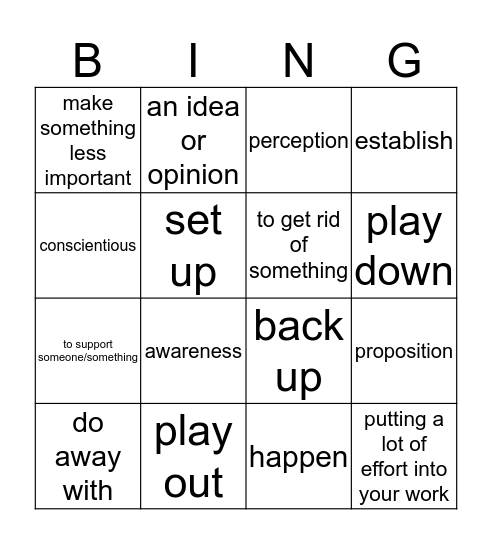 EXTROVERT Bingo Card