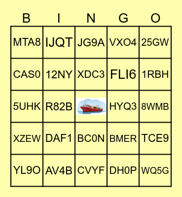 CALL SIGNS BINGO! Bingo Card