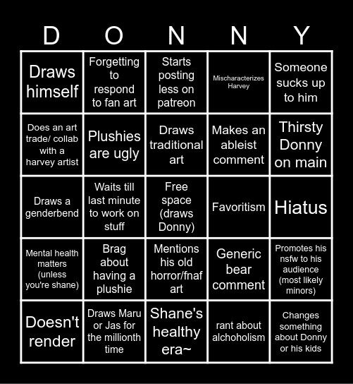 Tuna Bingo Card