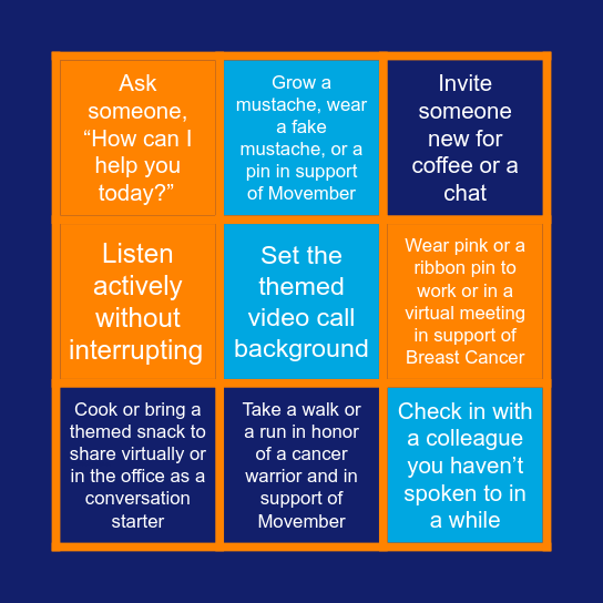 Be Courageous Bingo Card