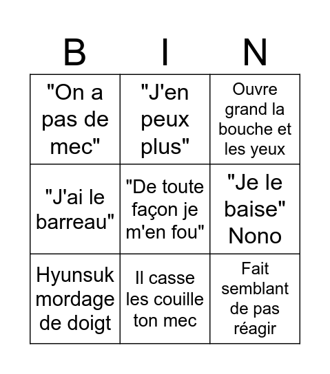 Réact Nono Bingo Card