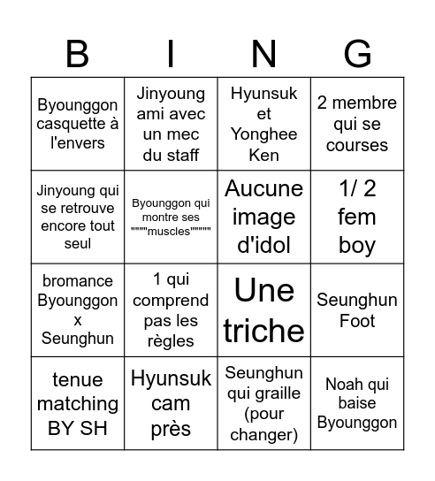 Vidéo CIX Bingo Card