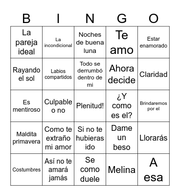 Plenitud Bingo Card
