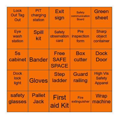 GXO Bingo Card