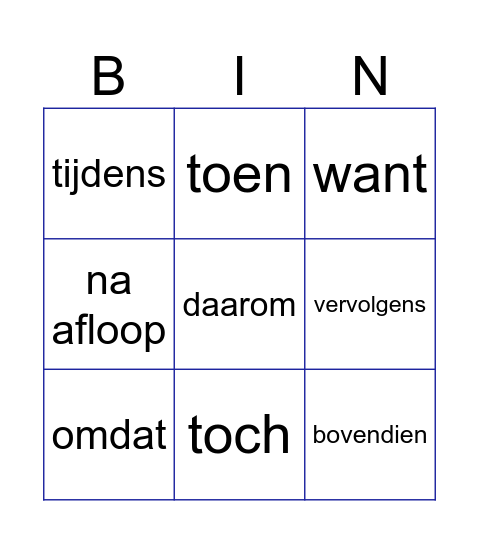 Leesvaardigheid Bingo Card