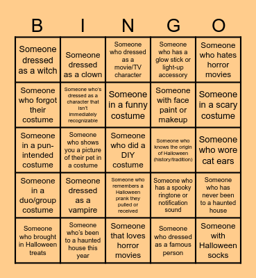 CTO Halloween Bingo Card