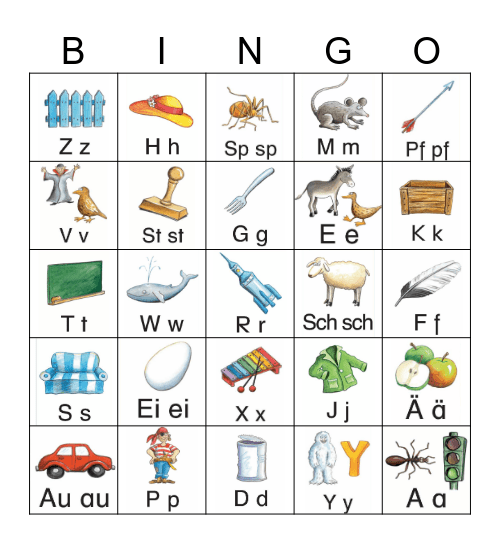 Karibu ABC Bingo Card