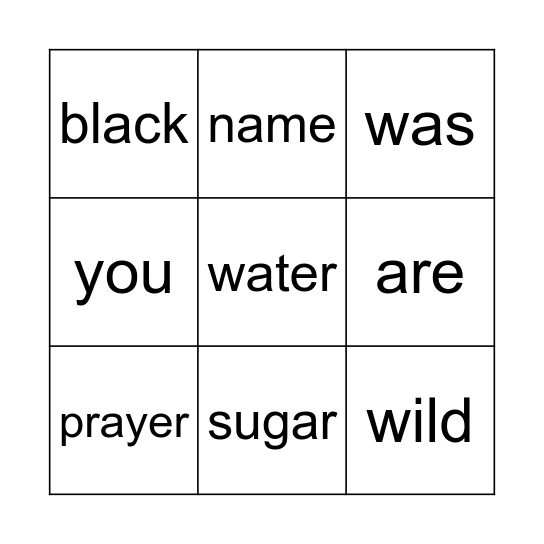 Rock Lyric Bingo Card
