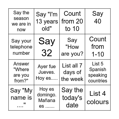 Find someone who can .... Bingo Card