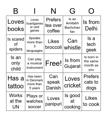 Find Someone Who Bingo Card