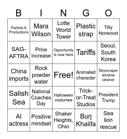 CNN 10 10/6/25 Bingo Card