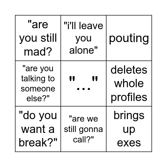ethan Bingo Card