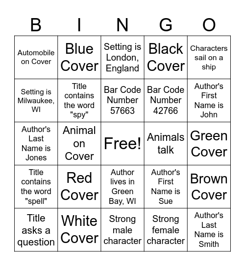 Library Display Bingo Card