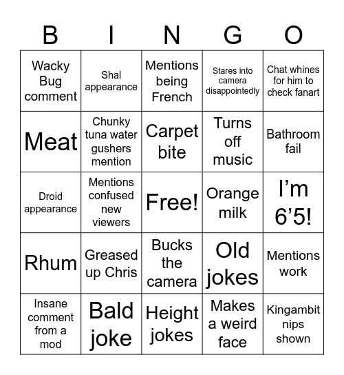 Pichingo Bingo Card