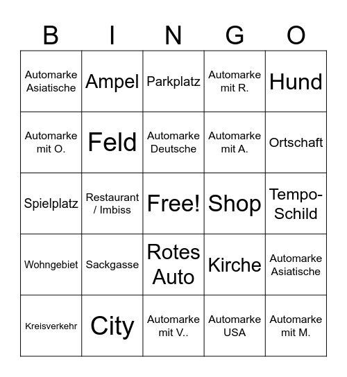 Bingo - Europa Bingo Card