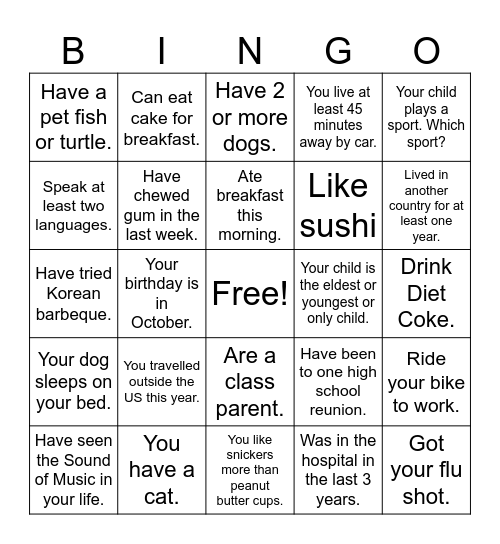 2025 Boston Trinity Academy Homecoming Bingo Card