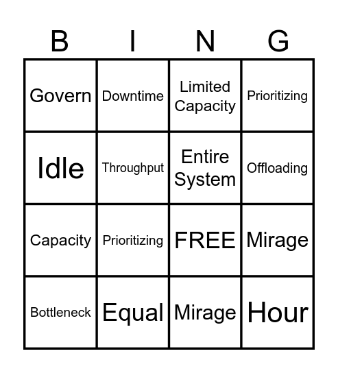 The Goal BINGO! Bingo Card
