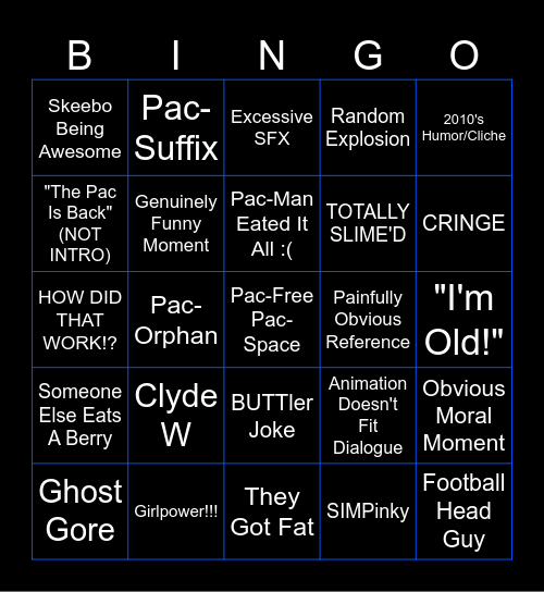 PMaTGA Bingo Because I'm Rewatching That Right Now Bingo Card