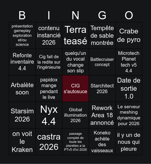 CitizenCon 2955 Bingo Card
