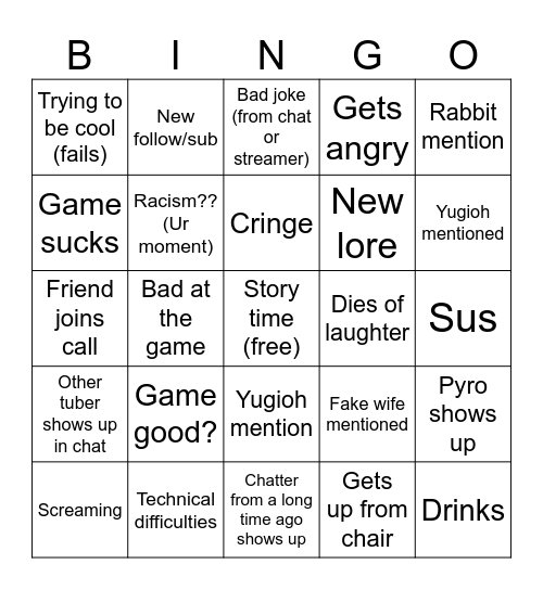 BingoTCG Bingo Card