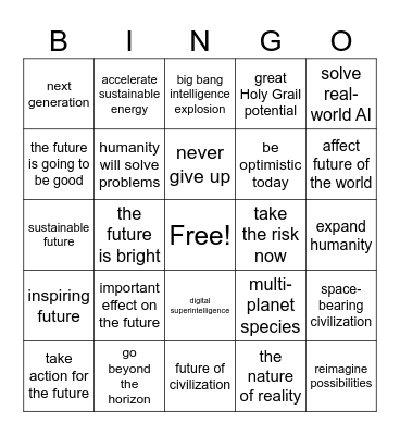 Elon Musk Bingo Card