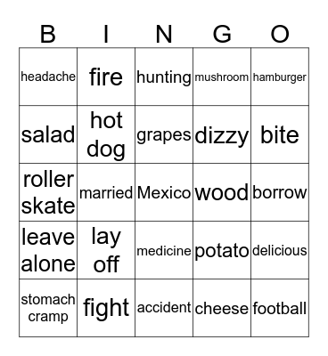 ASL 103 Fall 2016 Bingo Card