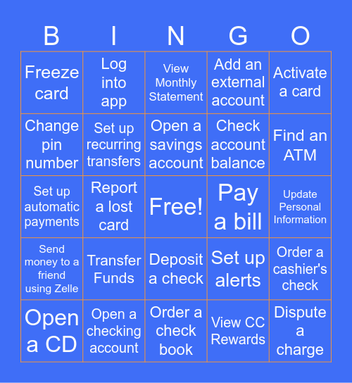 NFCU Bingo Card