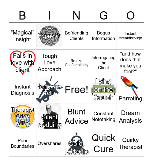 Therapy in Media Bingo Card Bingo Card