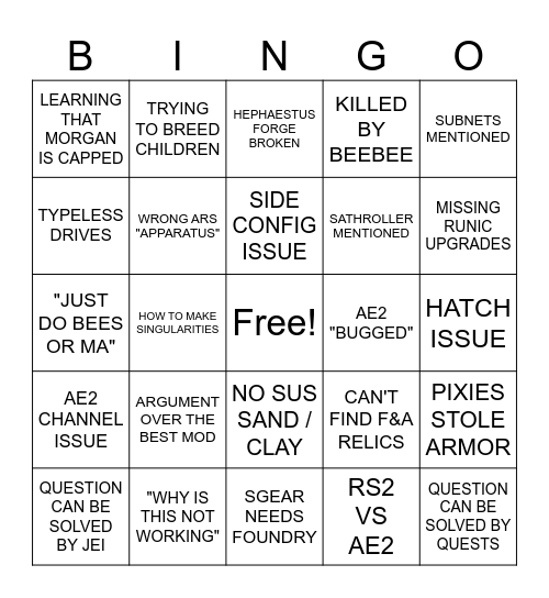 ATM10 Discord Bingo Card