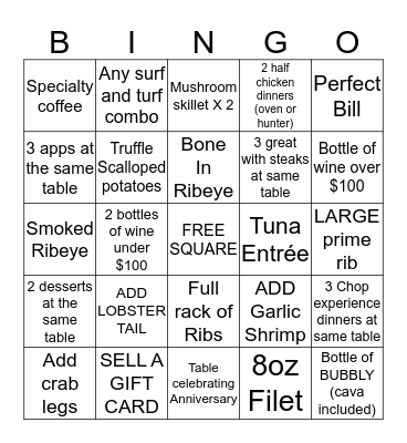 CHOP HOLIDAY BINGO  Bingo Card