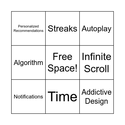 Social Dilemma Bingo Card