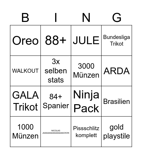 Geld verbrennen Bingo Card