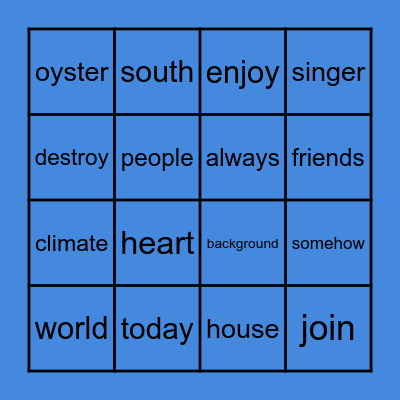 Joyce & Roy Hit the Slopes Bingo Card