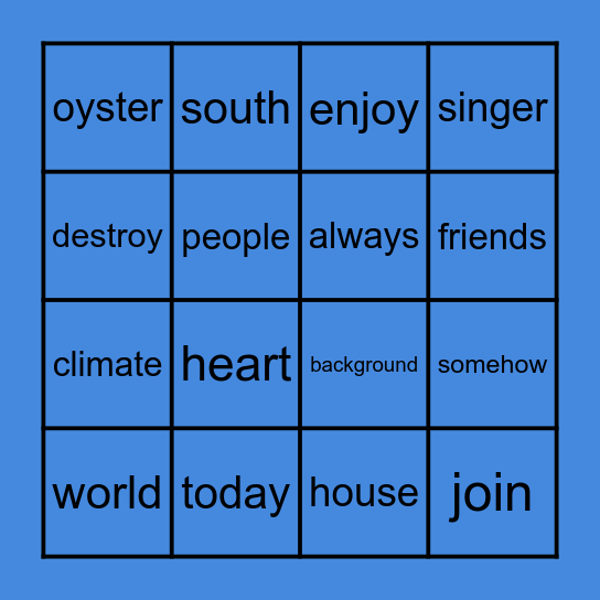 Joyce & Roy Hit the Slopes Bingo Card