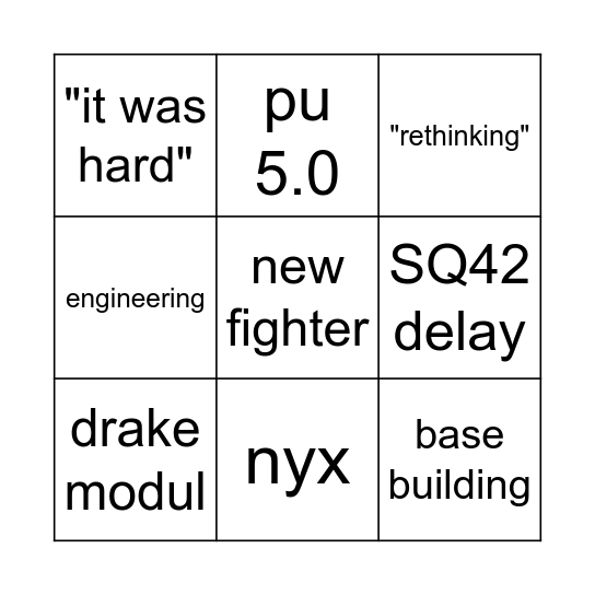 Citizencon Bingo Card