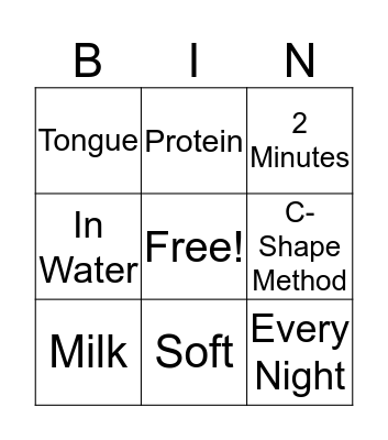 Dental Health Bingo Card