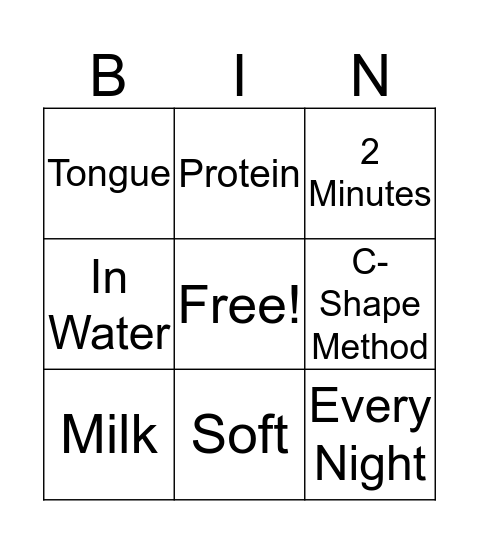 Dental Health Bingo Card