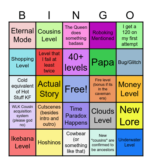 OUAK Predictions Bingo Card