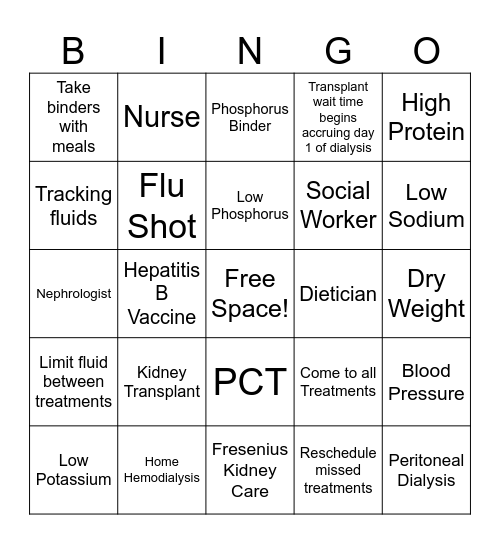 Falls Run Bingo Card