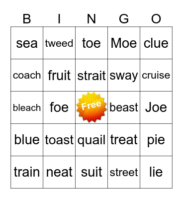 Phonetic Skill 5 BINGO Card