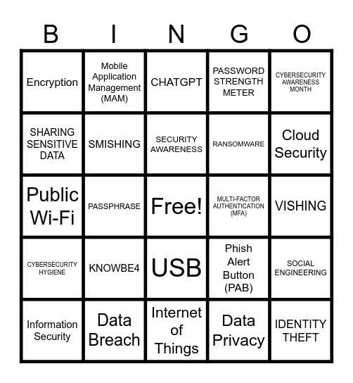 Cybersecurity BINGO! Bingo Card