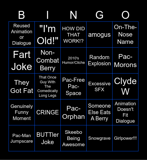PMaTGA Bingo Because I'm Rewatching That Right Now Bingo Card