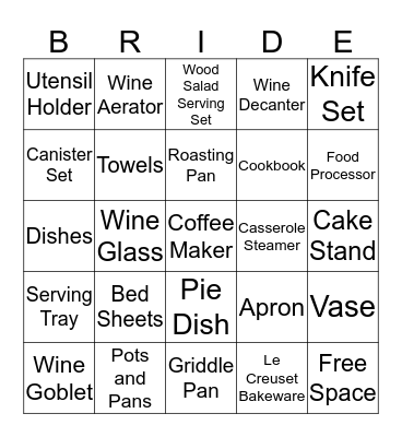 Lindsay's Bridal Shower Celebration - May 4, 2013 Bingo Card