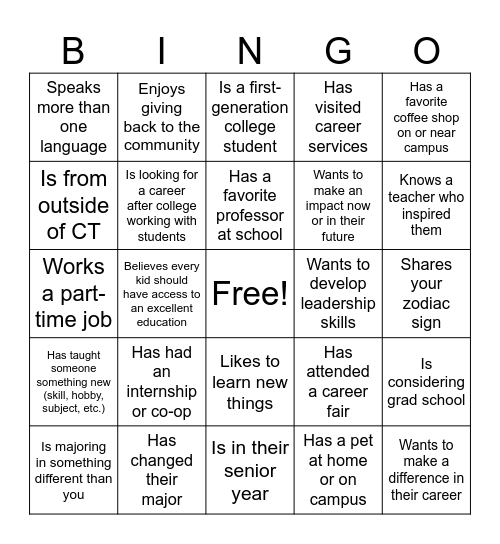 Find someone who: Bingo Card